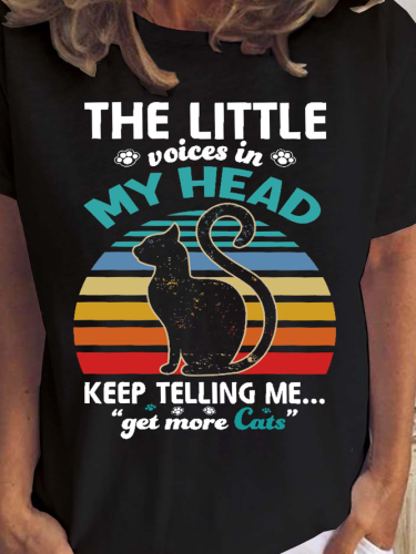 The Little Voices In My Head Keep Telling Me Get More Cats Women's Short Sleeve T-Shirt